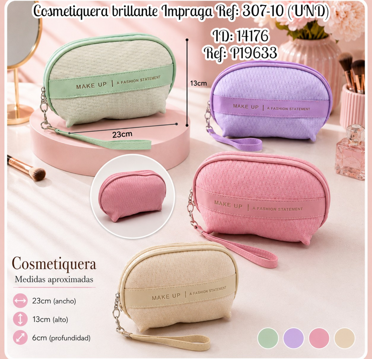 Cosmetiquera brillante Impraga Ref: 307-10 (UND)