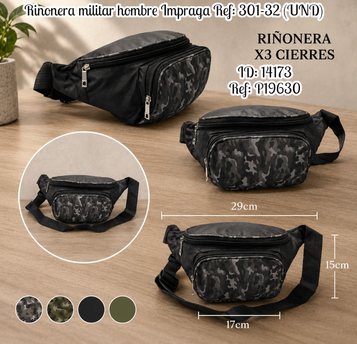 Rinonera militar hombre Impraga Ref: 301-32 (UND)
