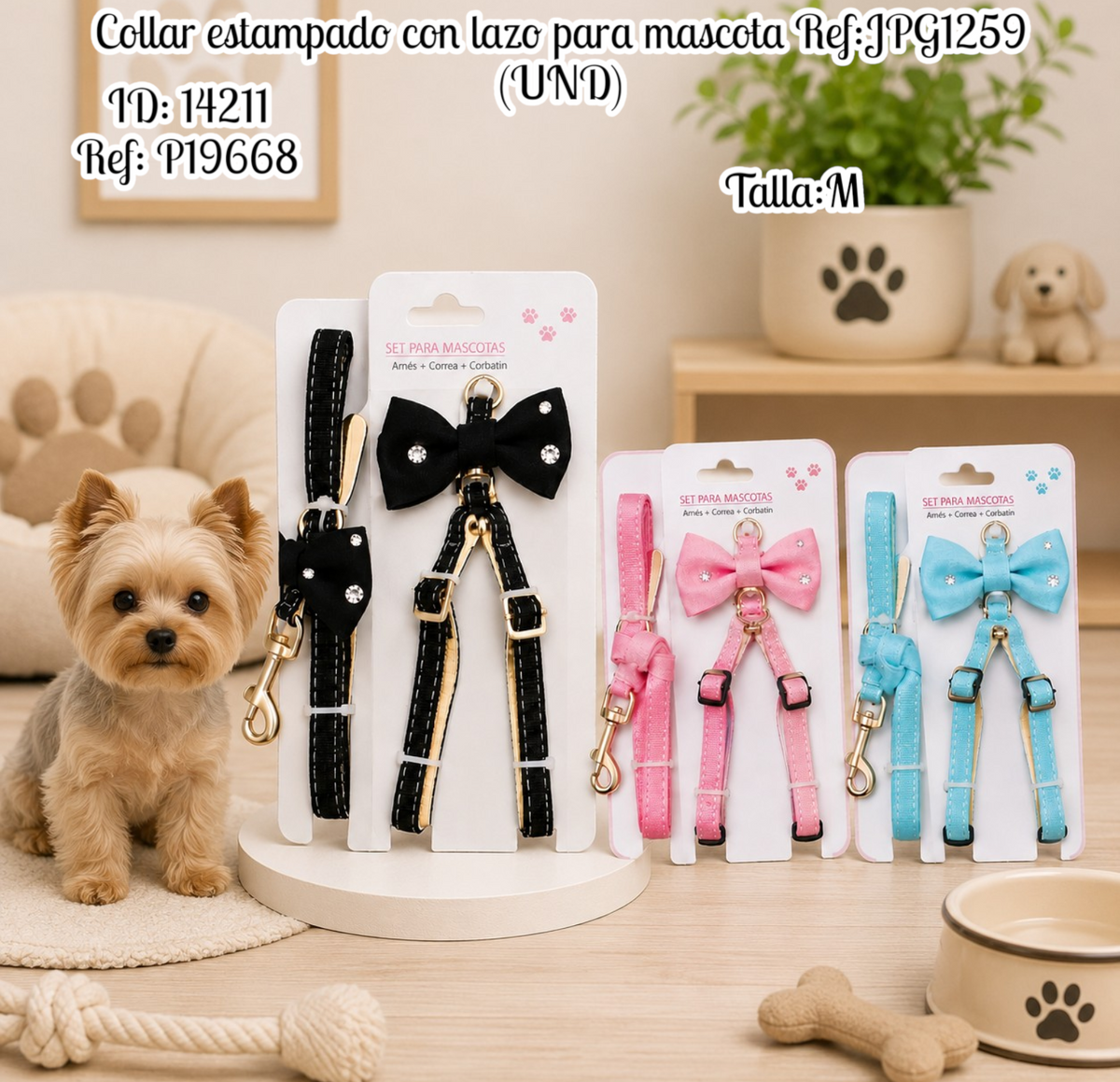 Collar estampado con lazo para mascota Ref:JPG1259 (UND)