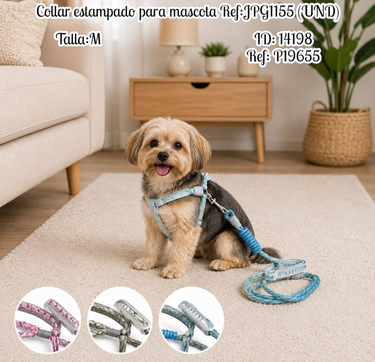 Collar estampado para mascota al por mayor – Ref. JPG1155