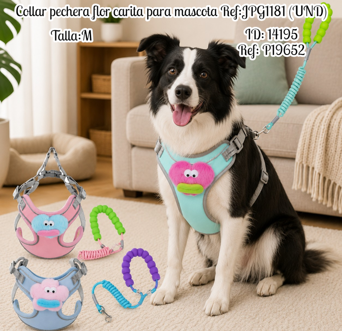Collar pechera flor carita para mascota Ref:JPG1181 (UND)