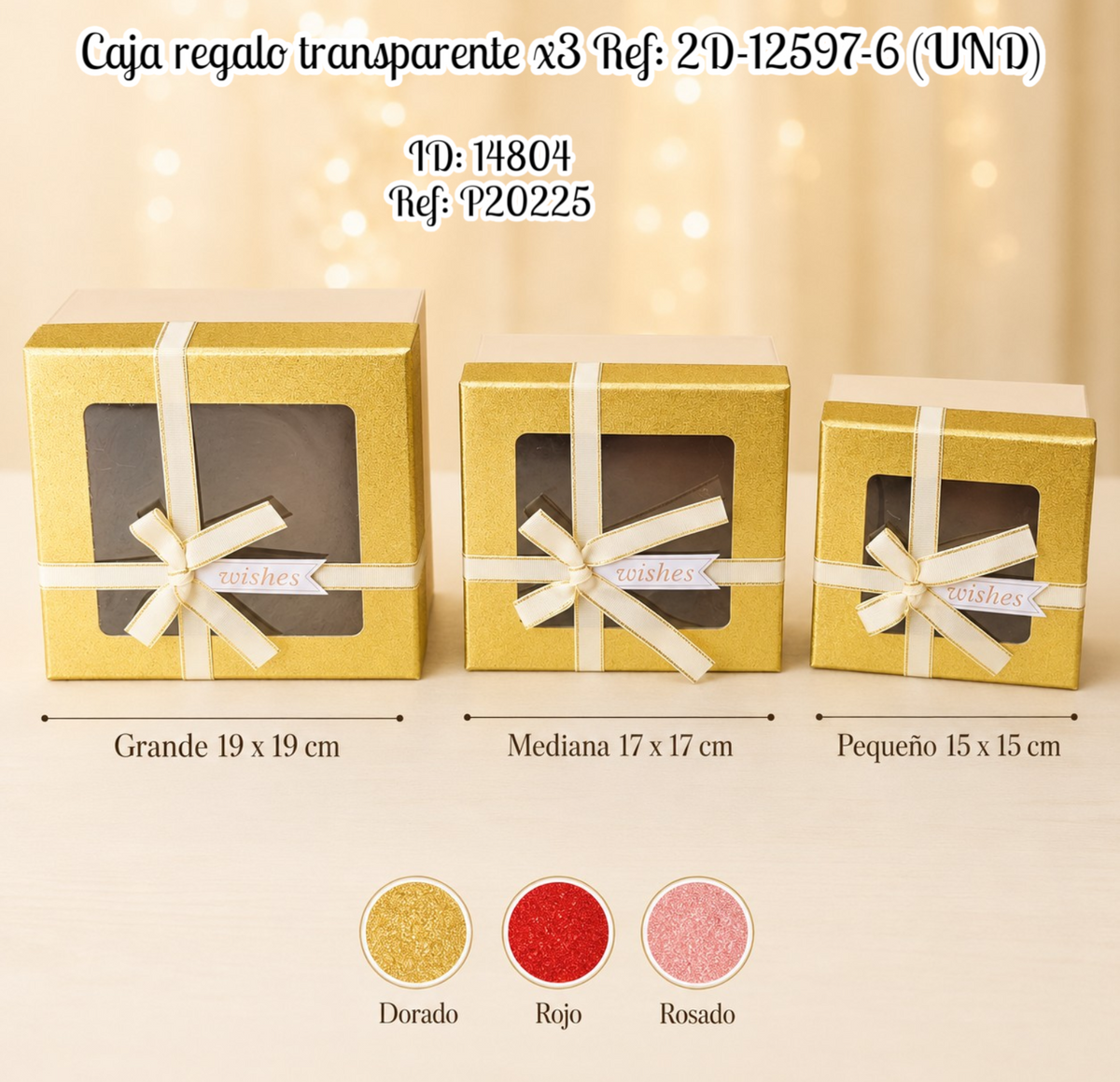 Caja regalo transparente x3 Ref: 2D-12597-6 (UND)