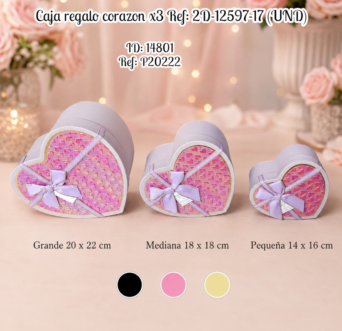 Caja regalo corazon x3 Ref: 2D-12597-17 (UND)