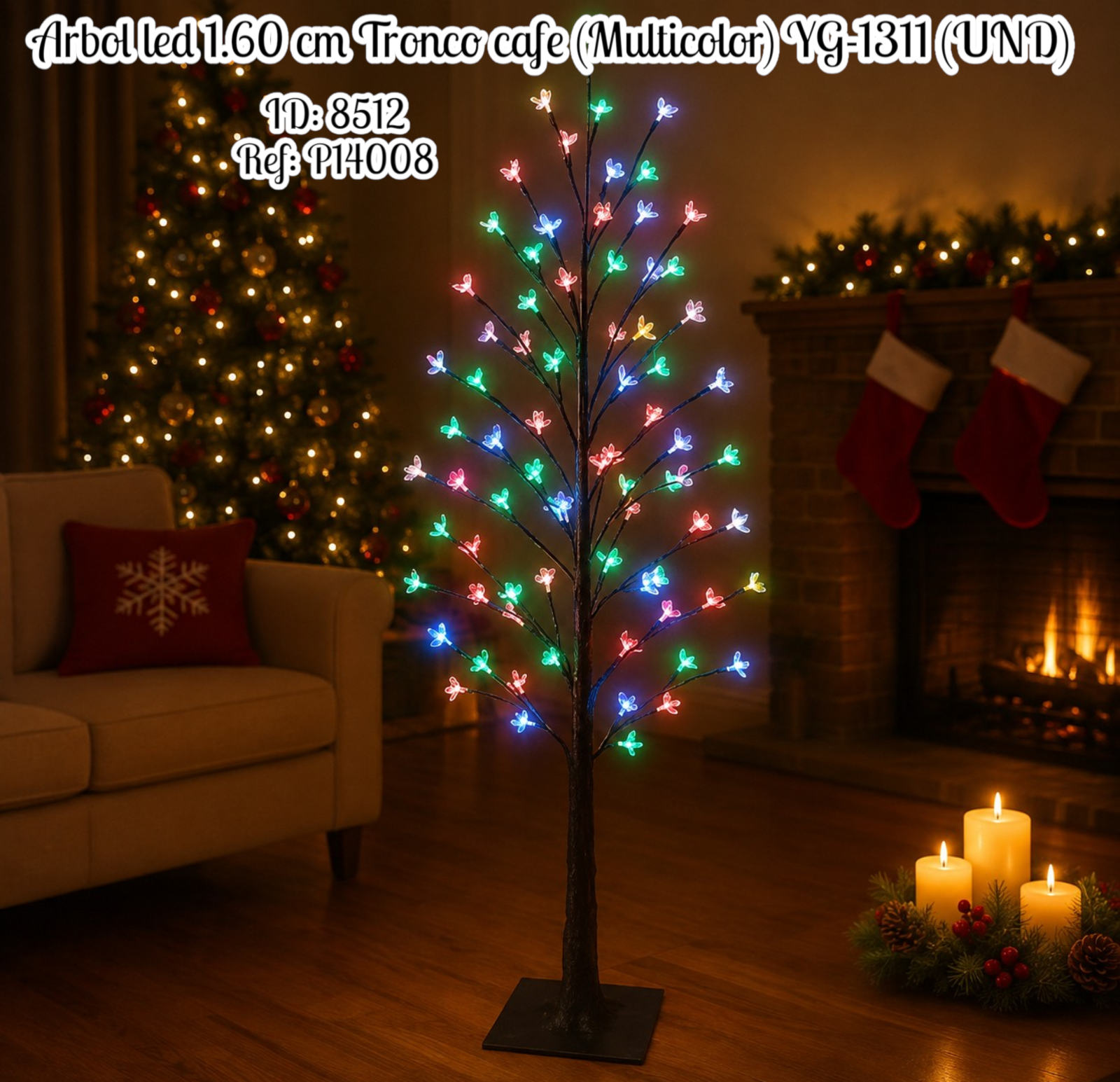 Arbol led 1.60 ronco cafe (Multicolor) YG-1311 (UND)