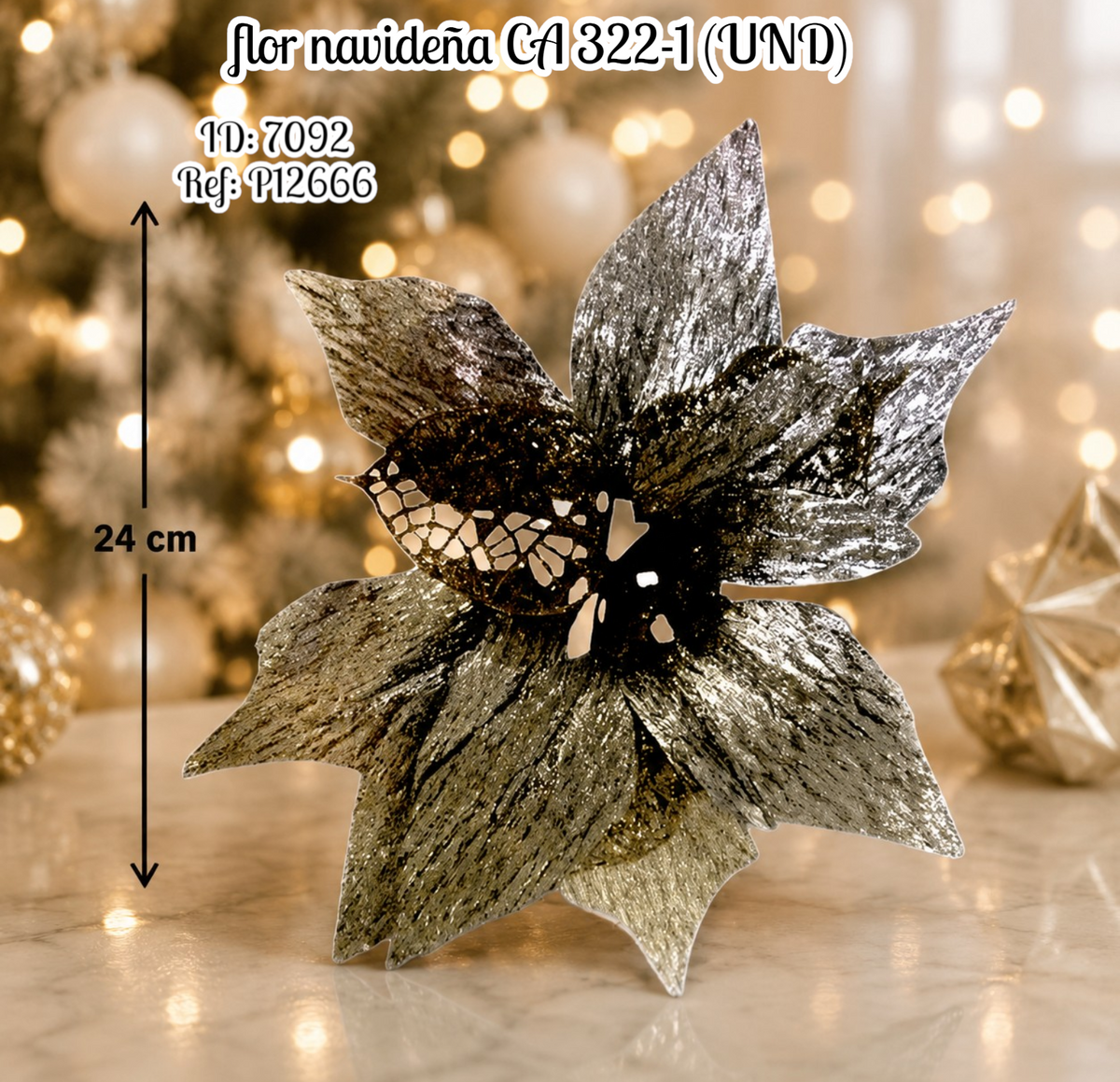 flor navideña x 12 unidades CA 322-1 (UND)