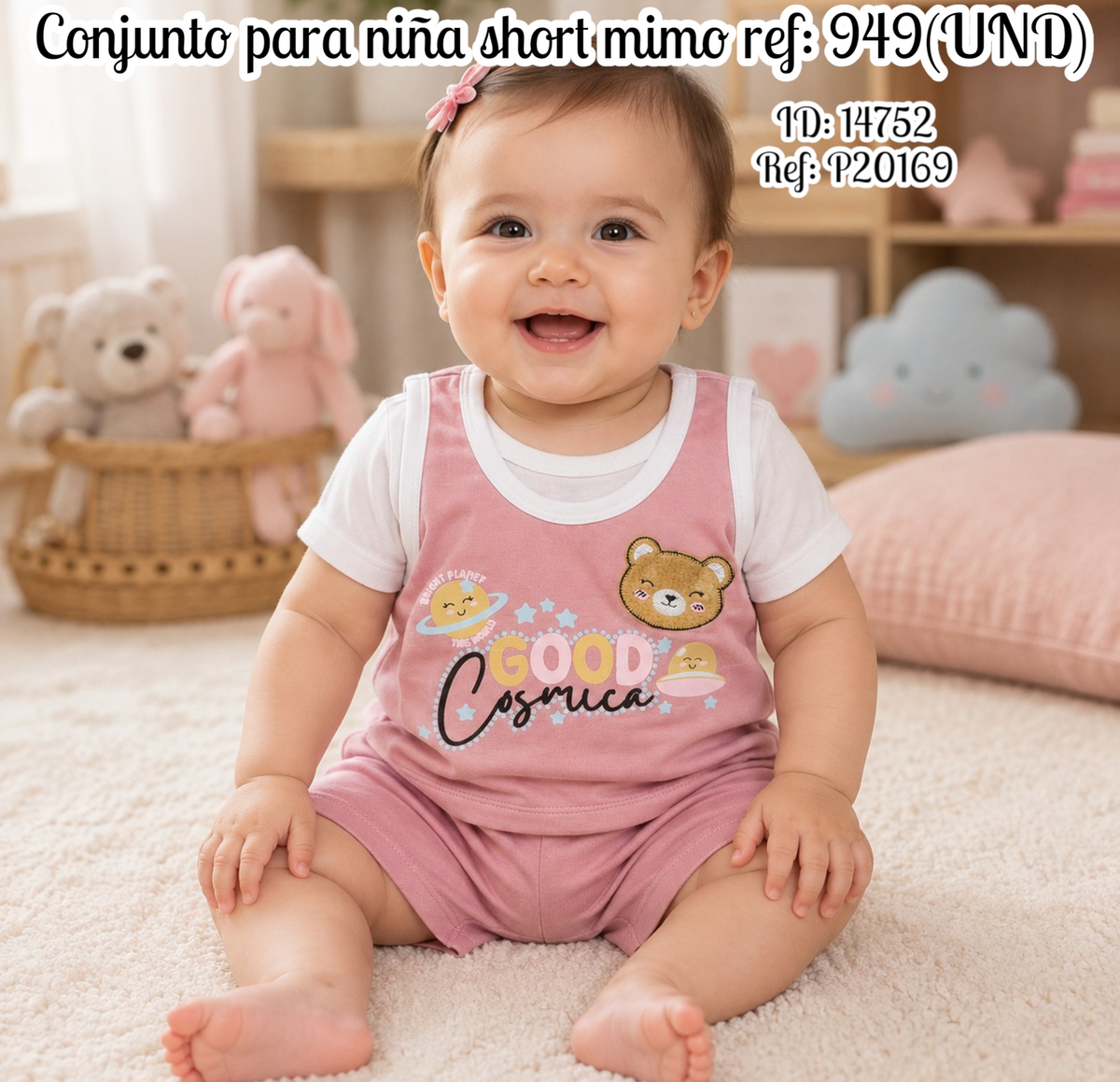 Conjunto para niña short mimo ref: 949(UND)