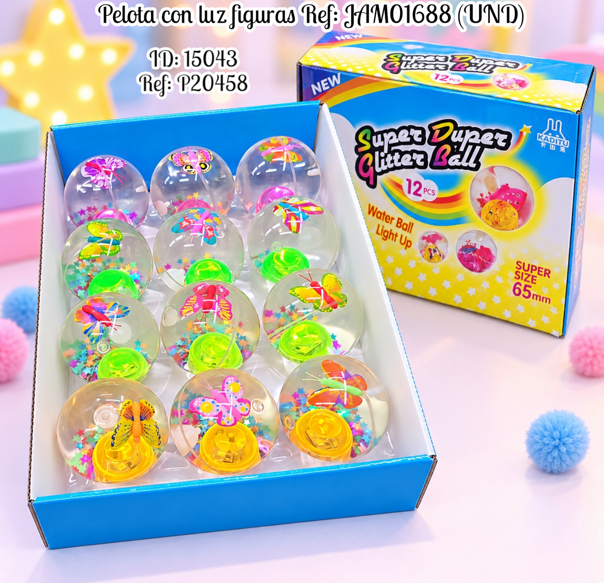 Pelota con luz figuras Ref: JAM01688 (UND)