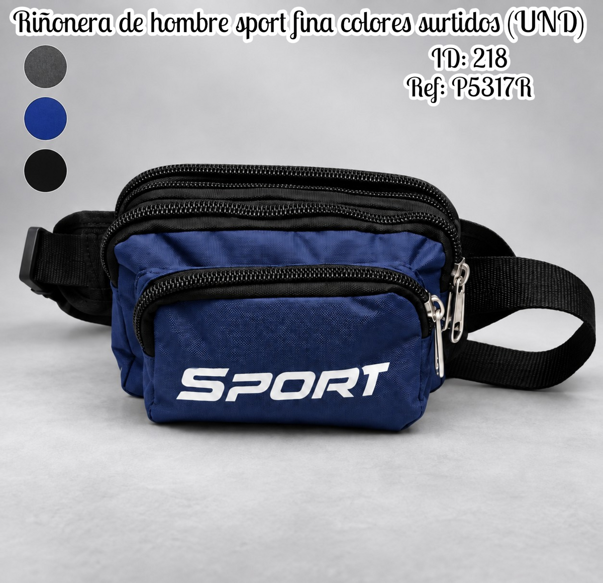 Riñonera de hombre sport fina colores surtidos (UND)