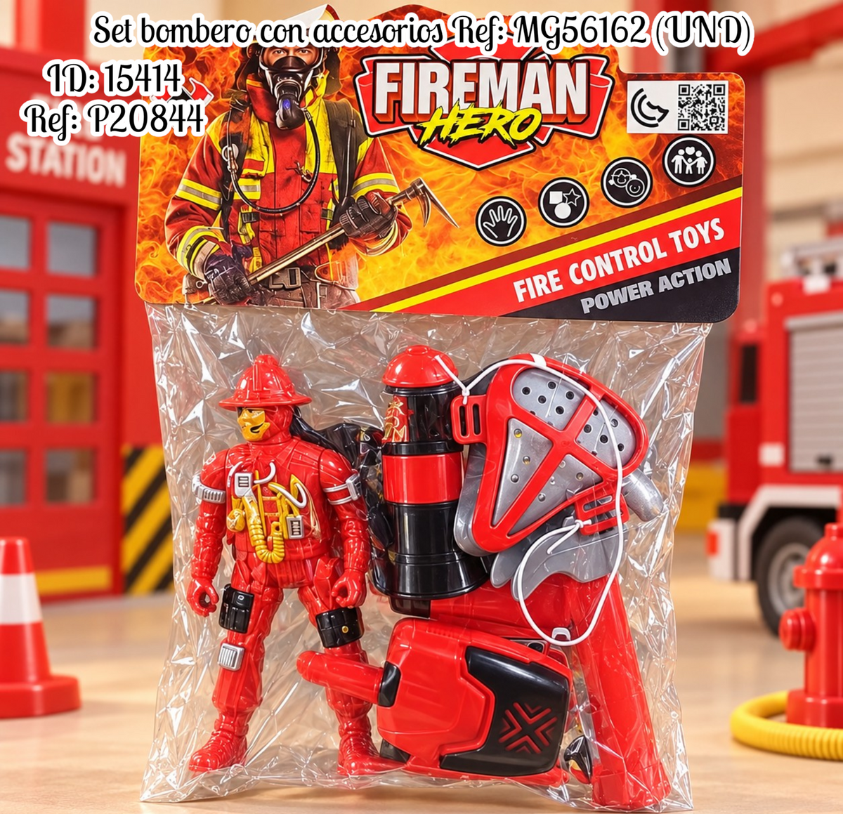 Set bombero con accesorios Ref: MG56162 (UND)
