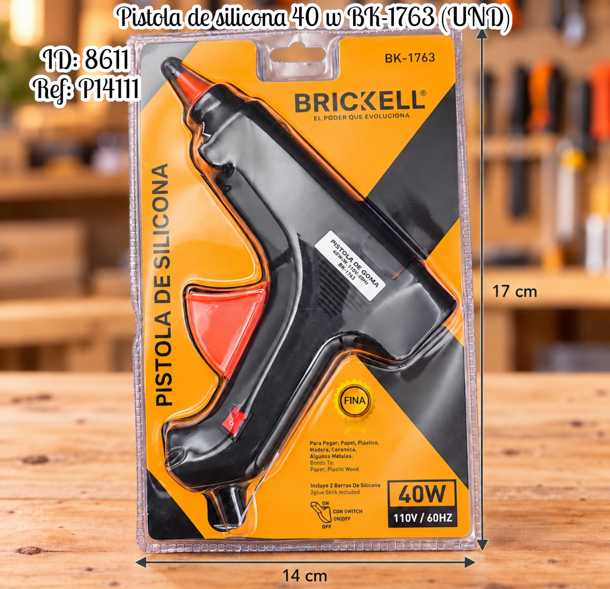 Pistola de silicona 40 w al por mayor – Ref. BK-1763