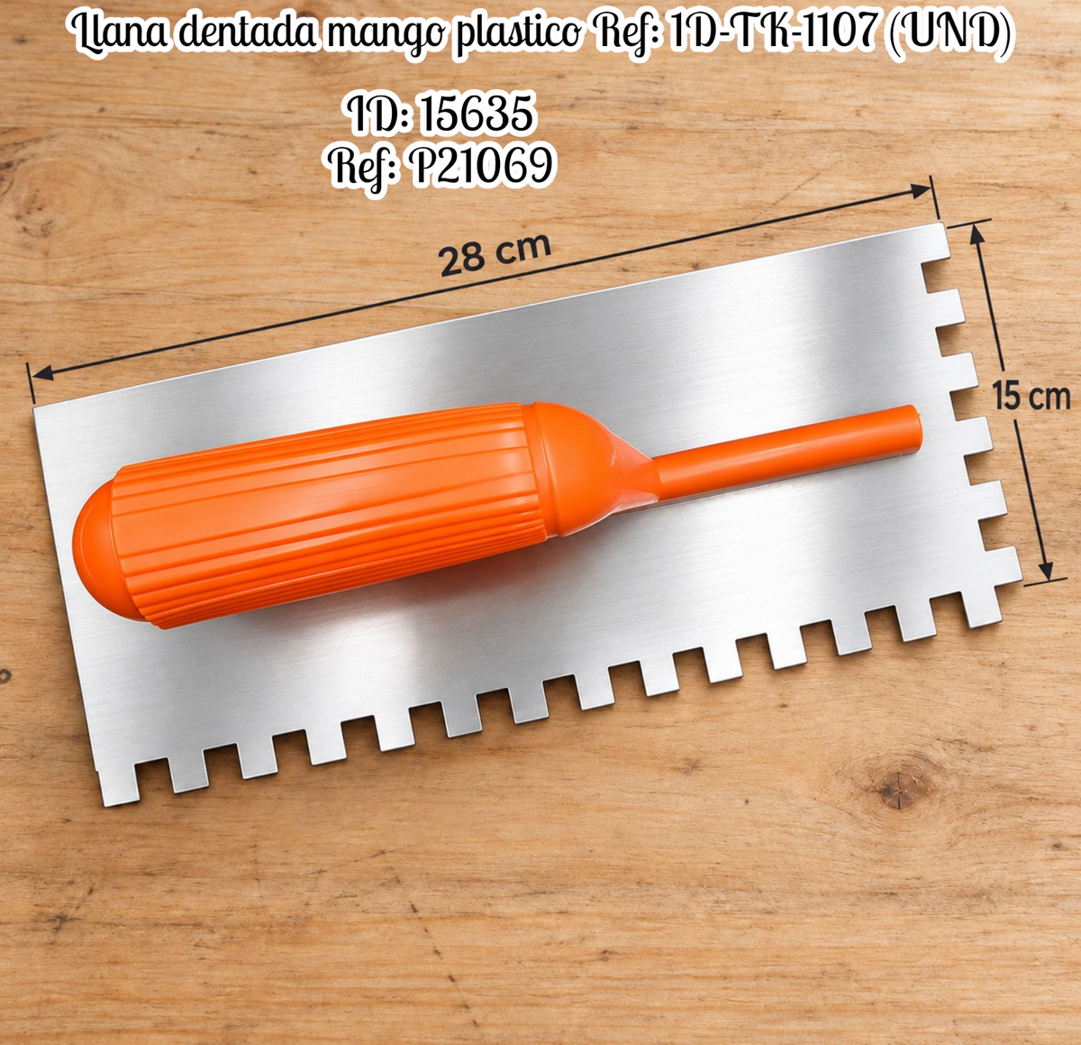 Llana dentada mango plastico al por mayor – Ref. 1D-TK-1107