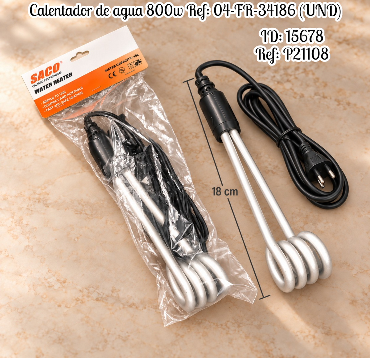 Calentador de agua 800w Ref: 04-FR-34186 (UND)