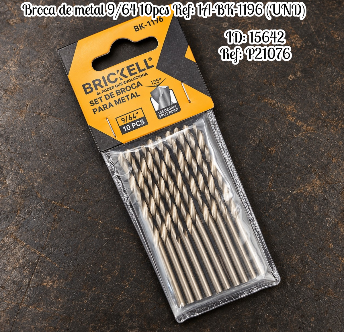 Broca de metal 9/64 10pcs Ref: 1A-BK-1196 (UND)