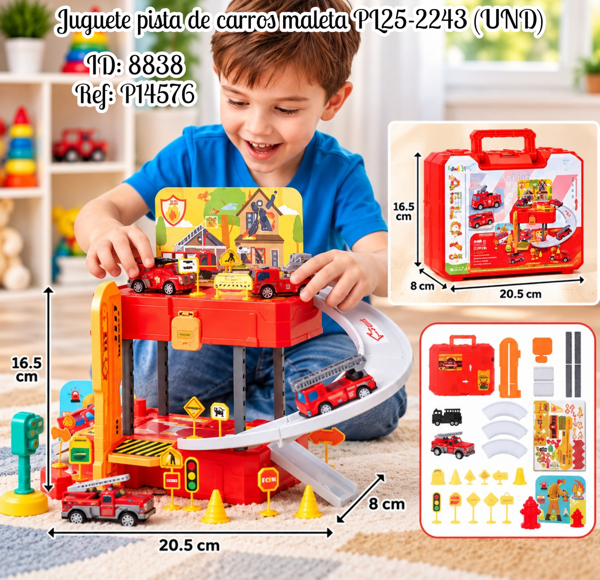 Juguete pista de carros maleta PL25-2243 (UND)
