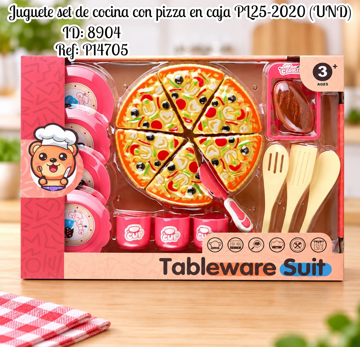 Juguete set de cocina con pizza en caja PL25-2020 (UND)