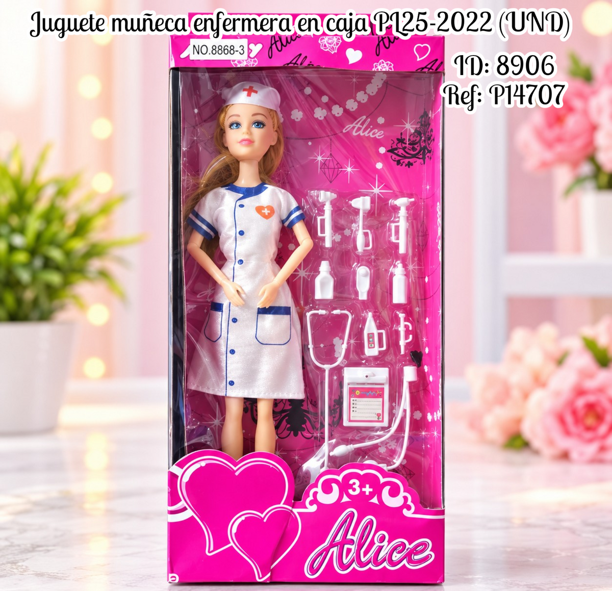 Juguete muñeca enfermera en caja PL25-2022 (UND)