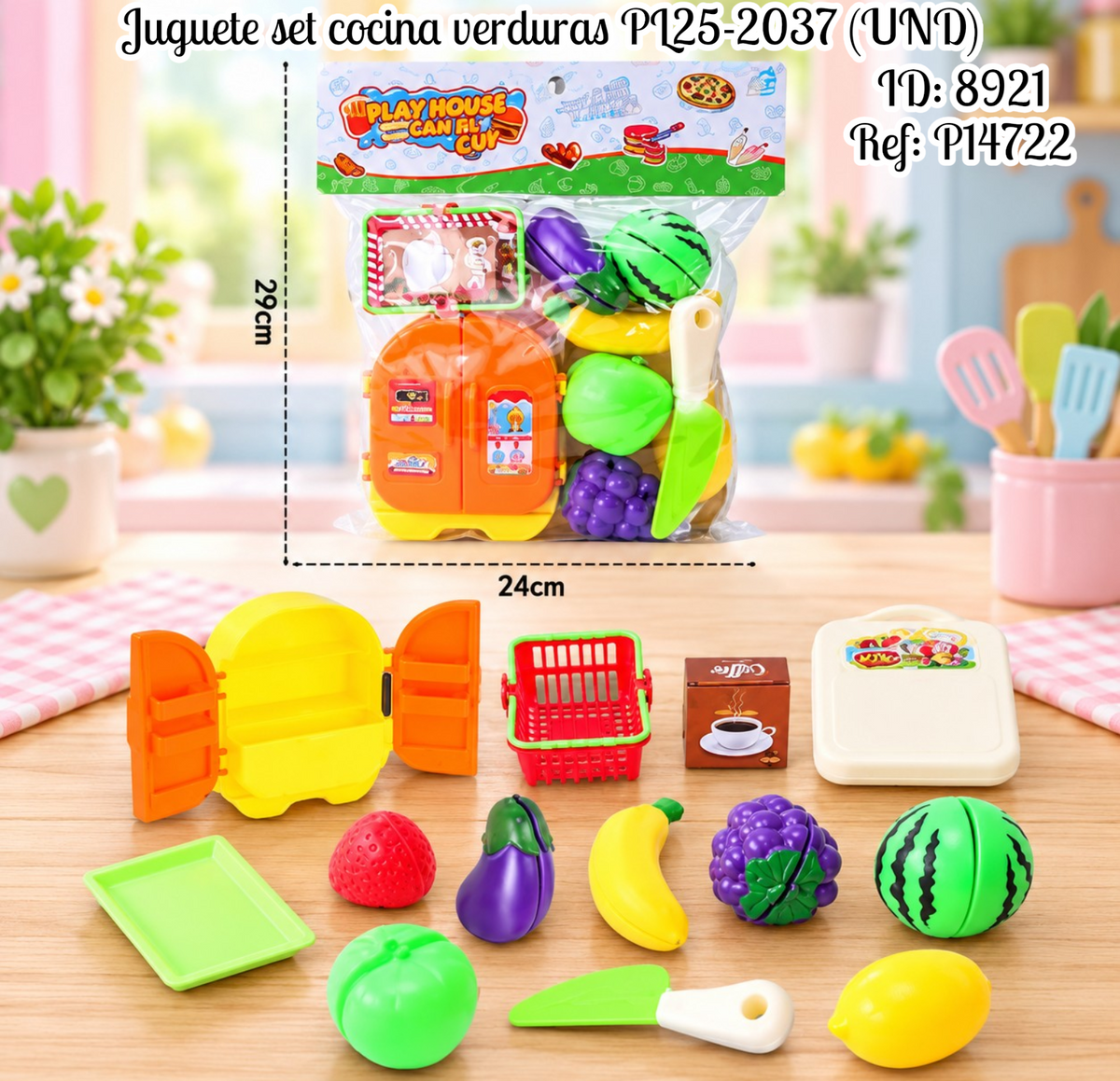 Juguete set cocina verduras PL25-2037 (UND)