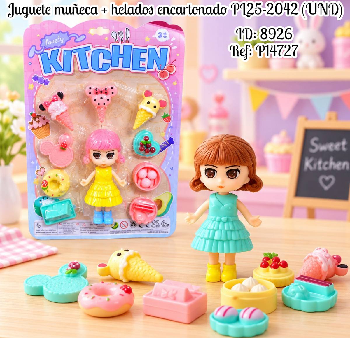 Juguete muñeca + helados encartonado PL25-2042 (UND)
