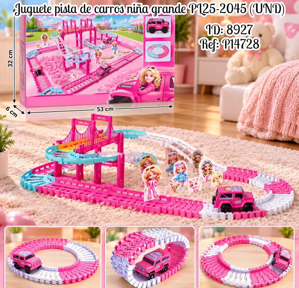 Juguete pista de carros niña grande PL25-2045 (UND)