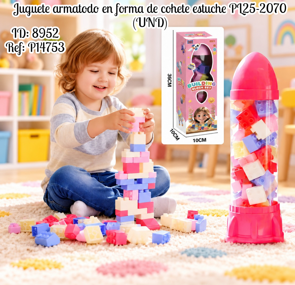 Juguete armatodo en forma de cohete estuche PL25-2070 (UND)