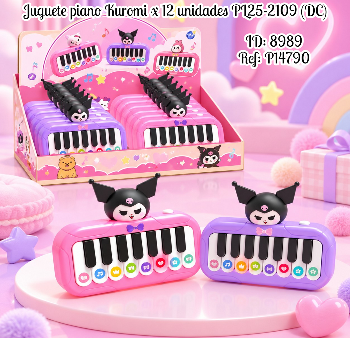 Juguete piano Kuromi x 12 unidades PL25-2109 (DC)
