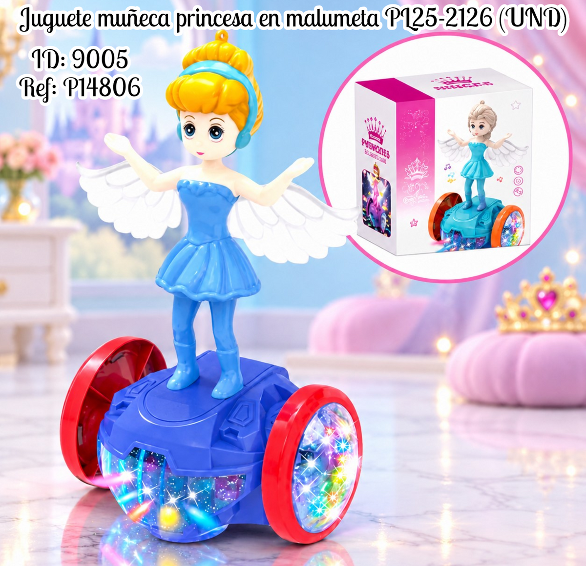Juguete muñeca princesa en malumeta PL25-2126 (UND)