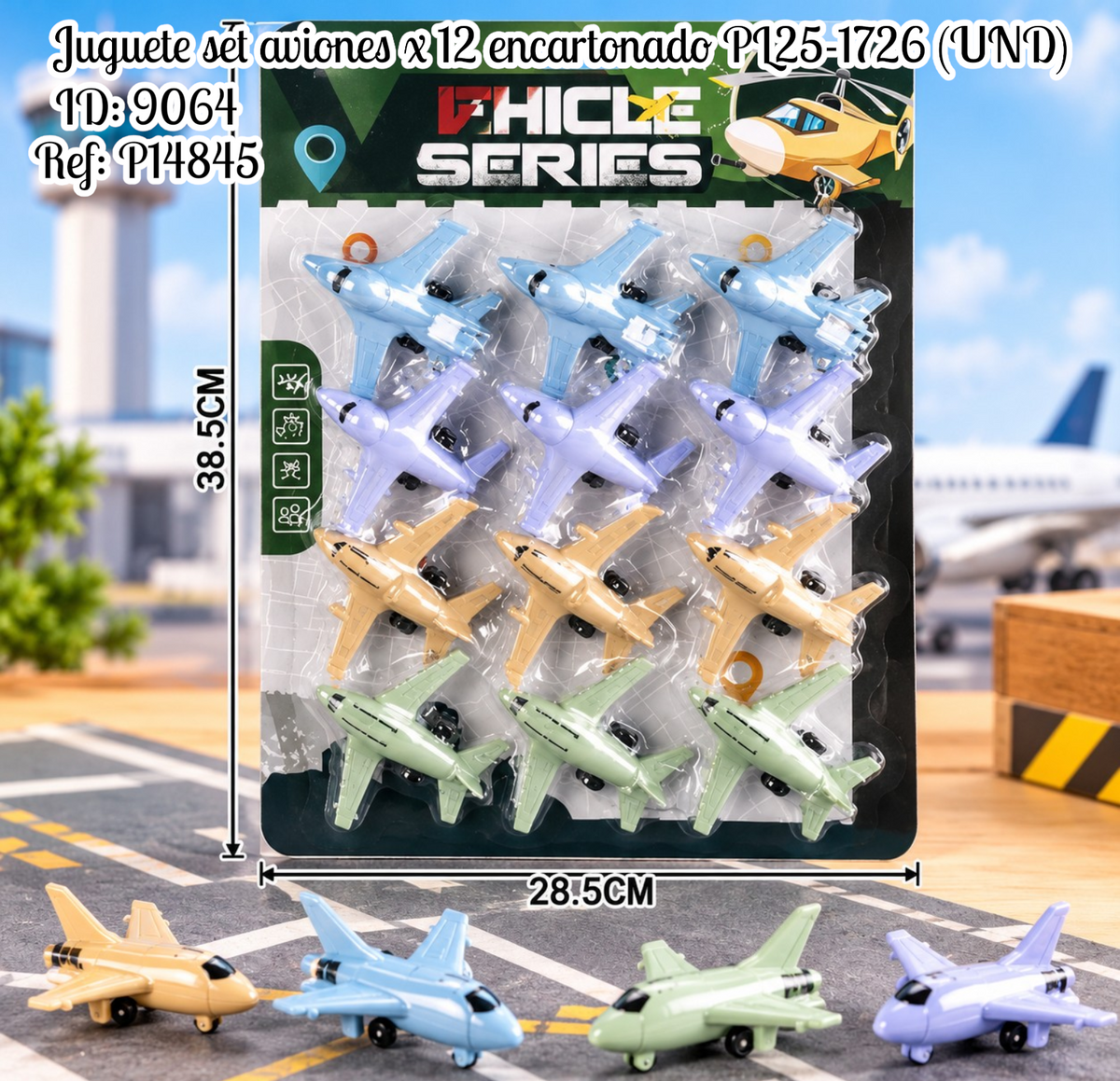 Juguete set aviones x 9 encartonado PL25-1726 (UND)