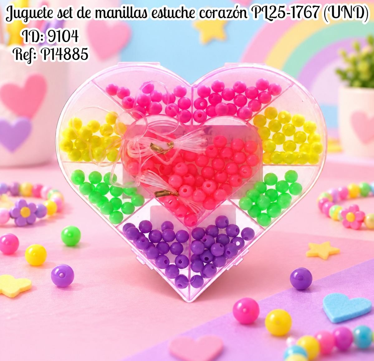 Juguete set de manillas estuche corazón al por mayor – Ref. PL25-1767