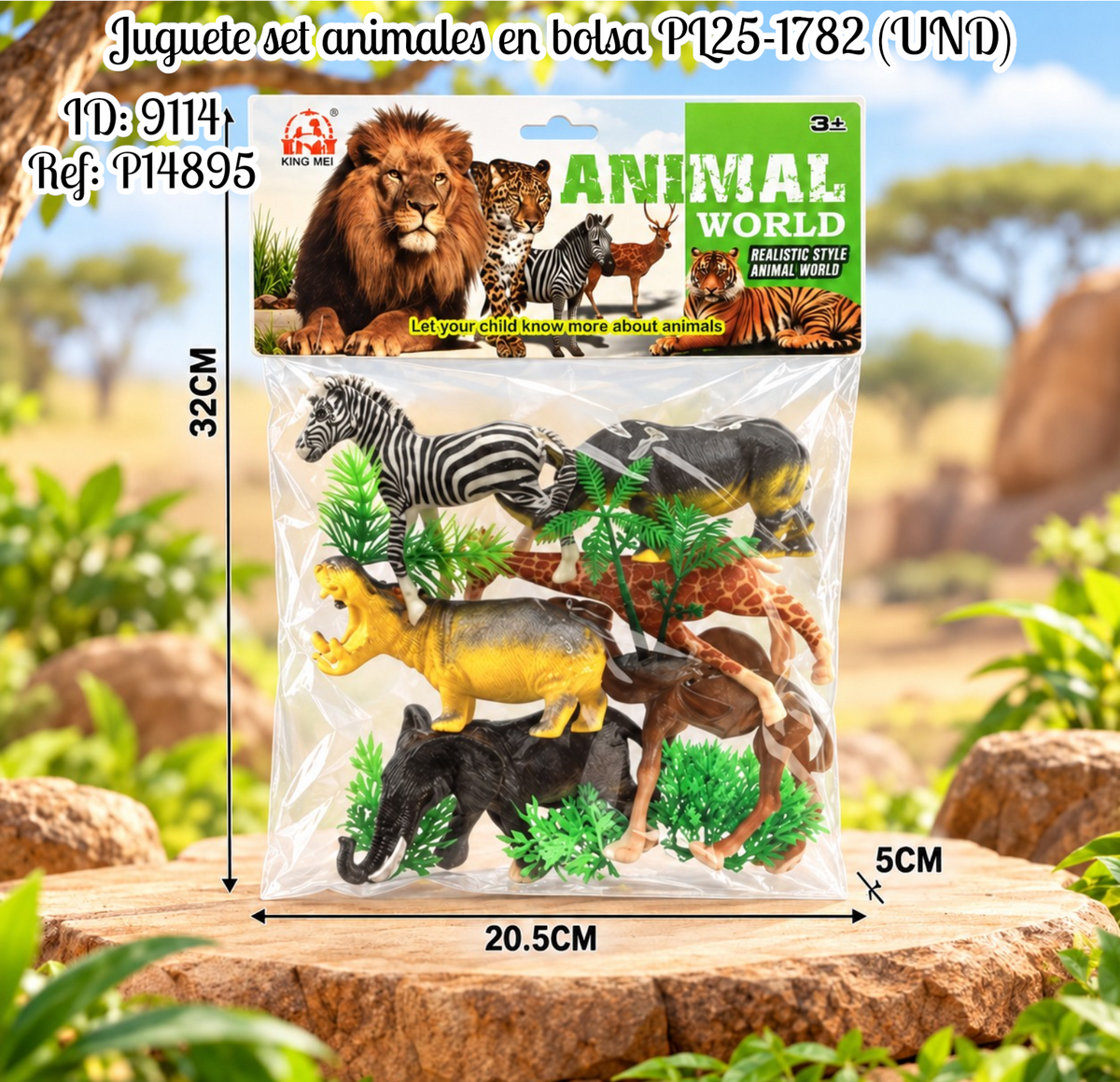 Juguete set animales en bolsa al por mayor – Ref. PL25-1782