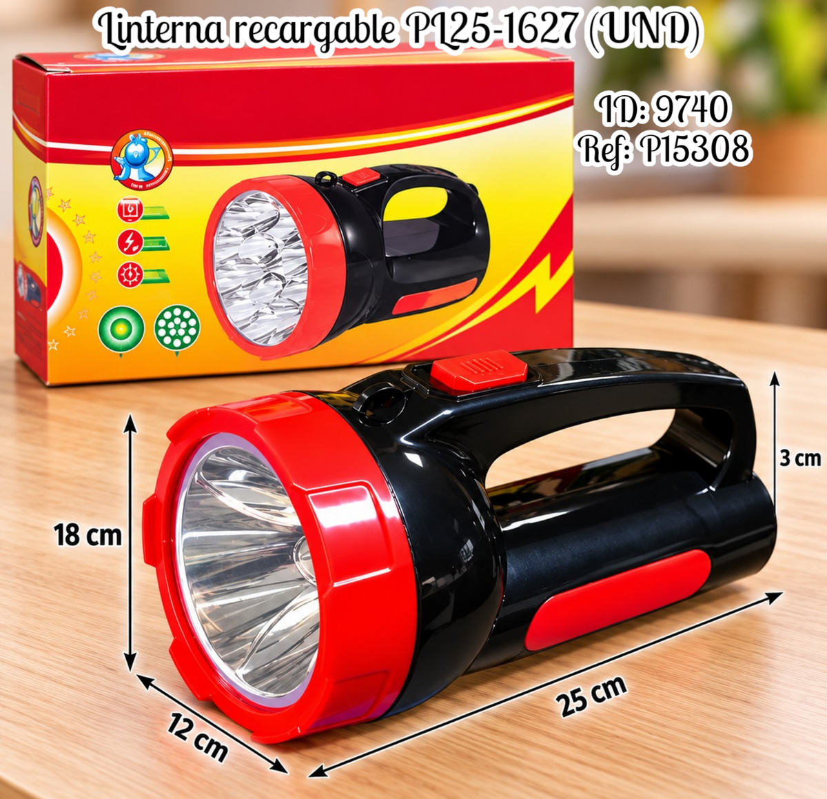 Linterna recargable PL25-1627 (UND)