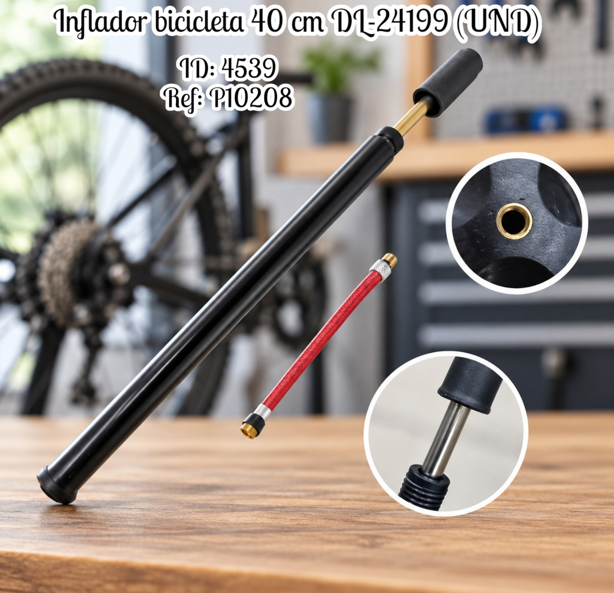 Inflador bicicleta 40 cm al por mayor – Ref. DL-24199