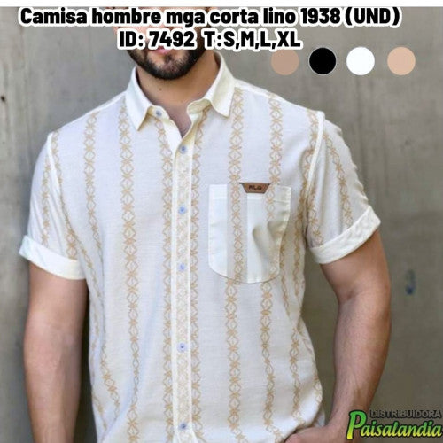 Camisa hombre mga corta lino 1938 (UND)