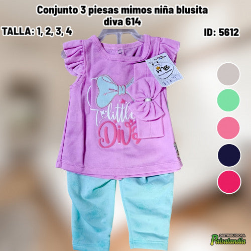 Conjunto 3 piesas mimos niña blusita diva 614 (UND)