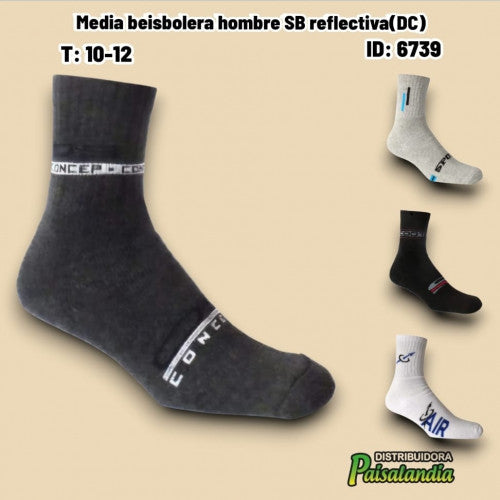 Media beisbolera hombre SB reflectiva(DC)