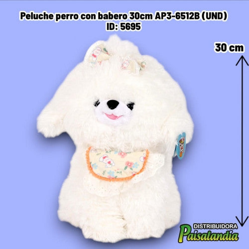 Peluche perro con babero 30cm AP3-6512B (UND)