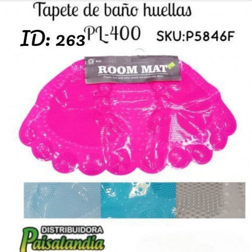 Tapete de baño huellas colores surtidos PL-400 (UND)