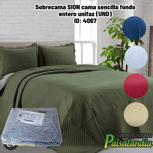Sobrecama SION cama sencilla fondo entero unifaz (UND)
