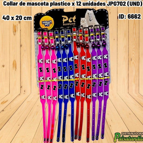Collar de mascota plastico x 12 unidades JPG702 (UND)