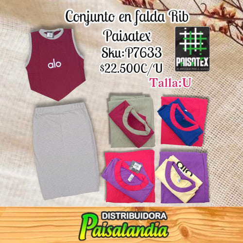 Conjunto de falda en RIB paisatex