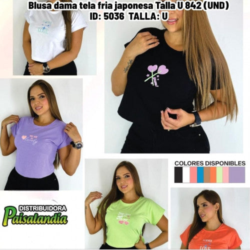 Blusa dama tela fria japonesa Talla U 842 (UND)