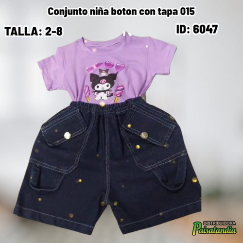 Conjunto niña boton con tapa 015 (UND)