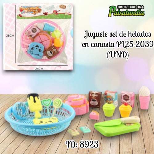 Juguete set de helados en canasta PL25-2039 (UND)