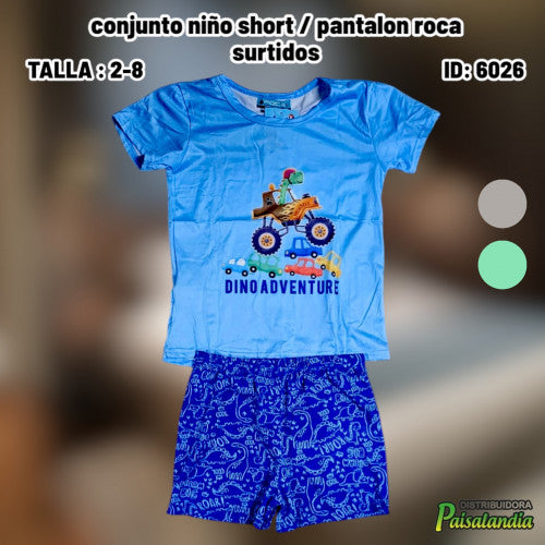 conjunto niño short / pantalon roca surtidos (UND)