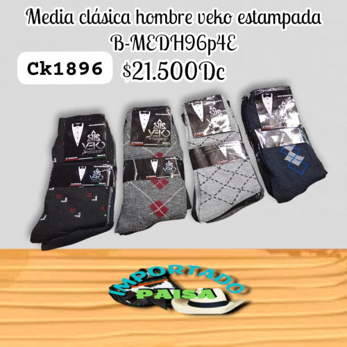 Media clasica hombre Veko estampada  B-MEDH96P4E