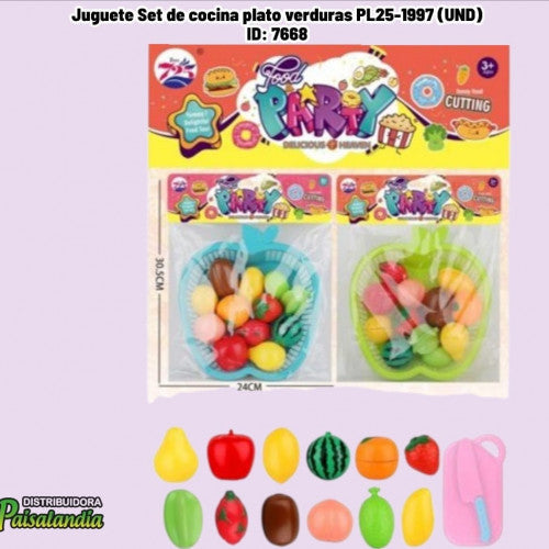 Juguete Set de cocina plato verduras PL25-1997 (UND)