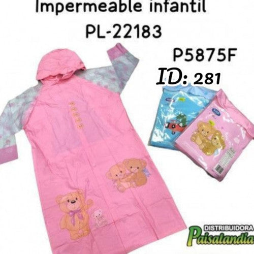 Impermeable infantil colores surtidos PL-22183 (UND)