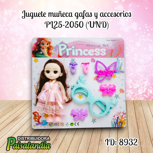 Juguete muñeca gafas y accesorios PL25-2050 (UND)