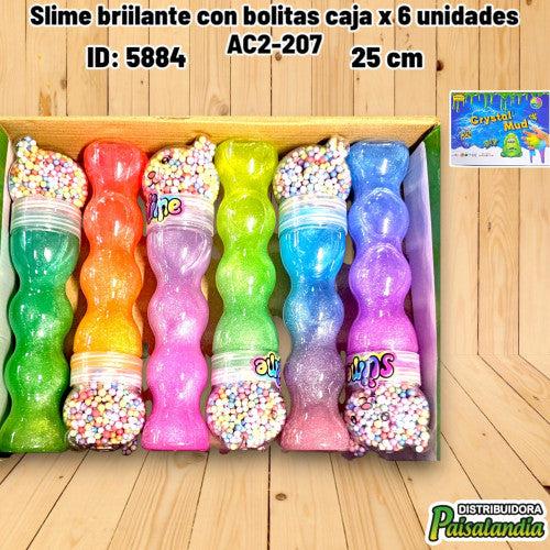 Slime briilante con bolitas AC2-207 (CAJA X 6 UND)