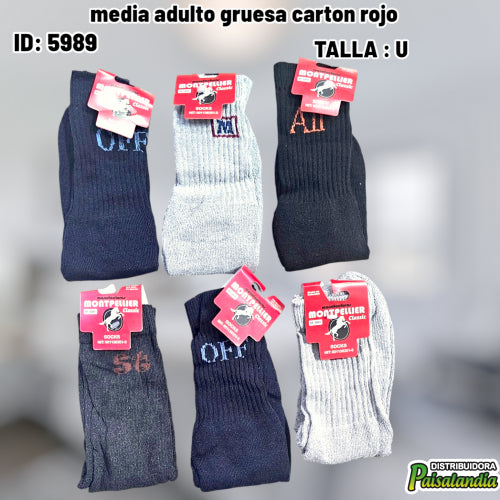 media adulto gruesa carton rojo (DC)
