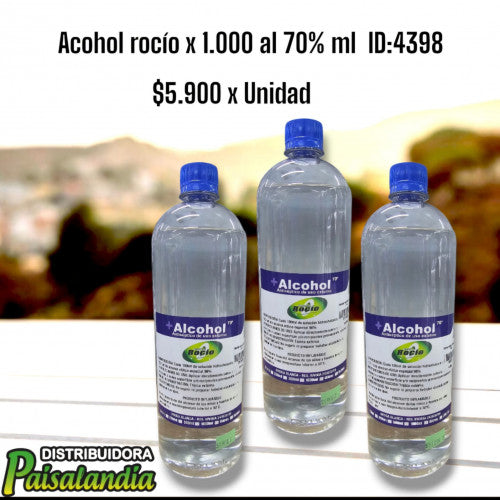 Alcohol roci?o x1000ml al 70% (UND)